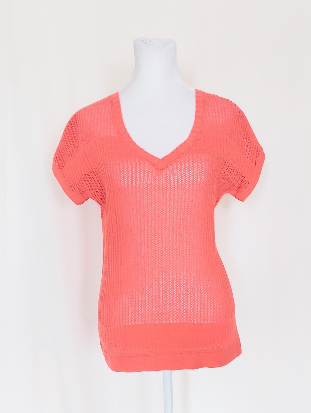 Toad & Co Organic Cotton Hemp Blend Open Knit Short Sleeve Top Size XS